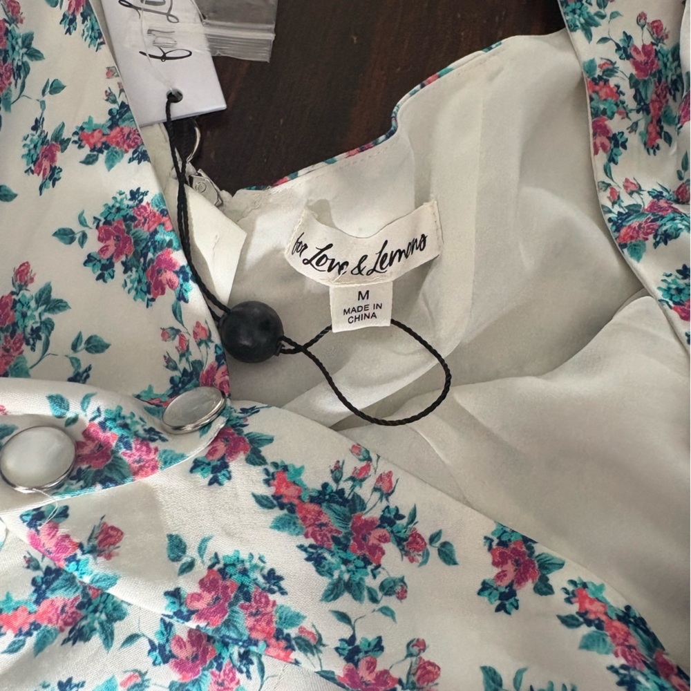 NWT For love and lemons Taggart floral print mini dress size M - Picture 11 of 13